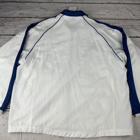 New Vintage Nike Court Tennis Jacket Track Top Medium White Blue Y2K 2000s FLAW* - Picture 14 of 16